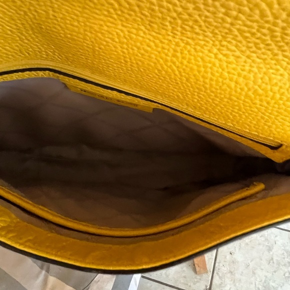 Michael Kors Bright Yellow Pebbled Leather Shoulder Bag - Picture 7 of 15